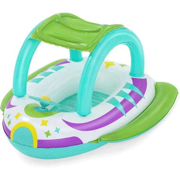 Bestway Space Splash Inflatable Baby Boat with Sunshade, 1.07m x 1.12m  - 34149